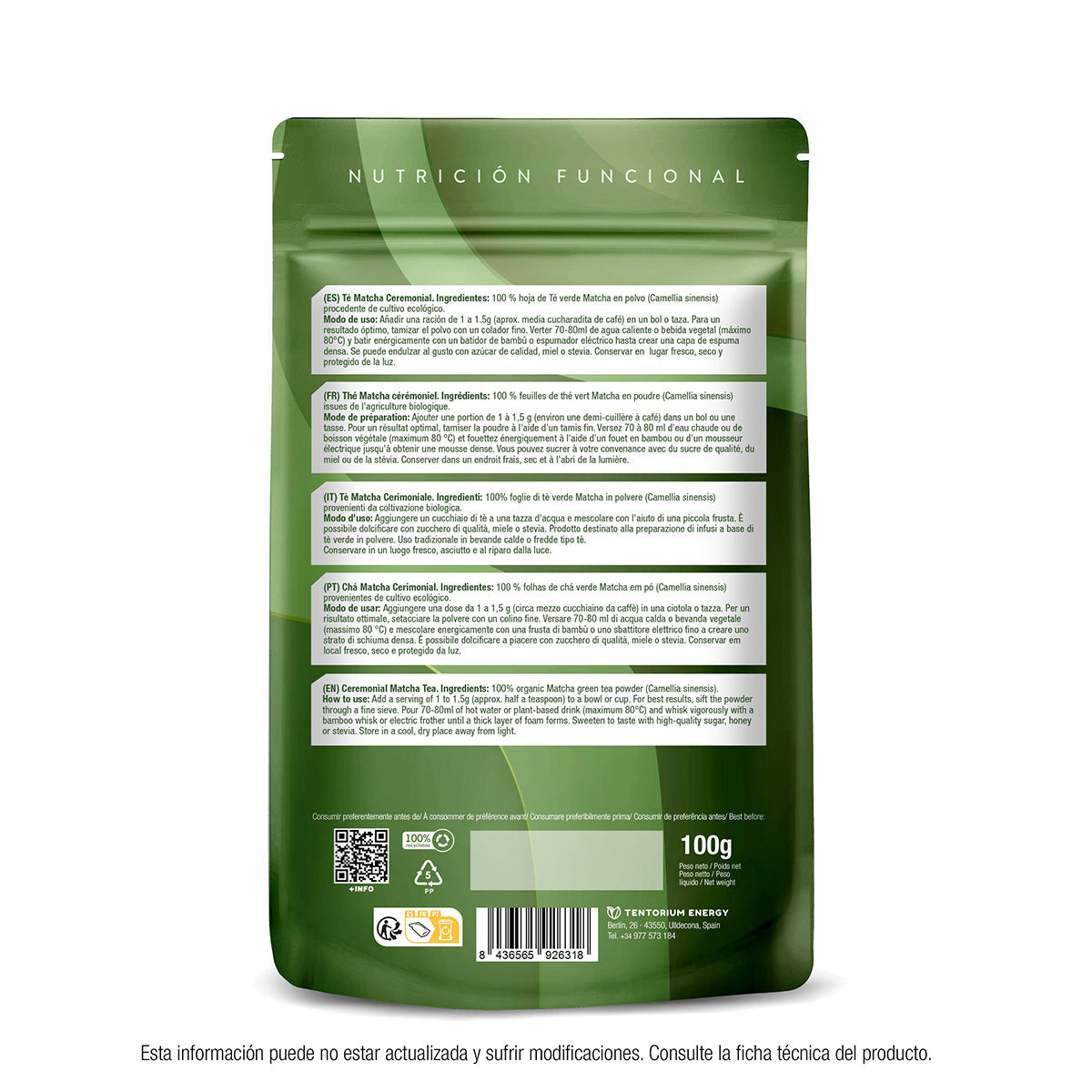Té matcha ECO ceremonial Energy Feelings 100 g