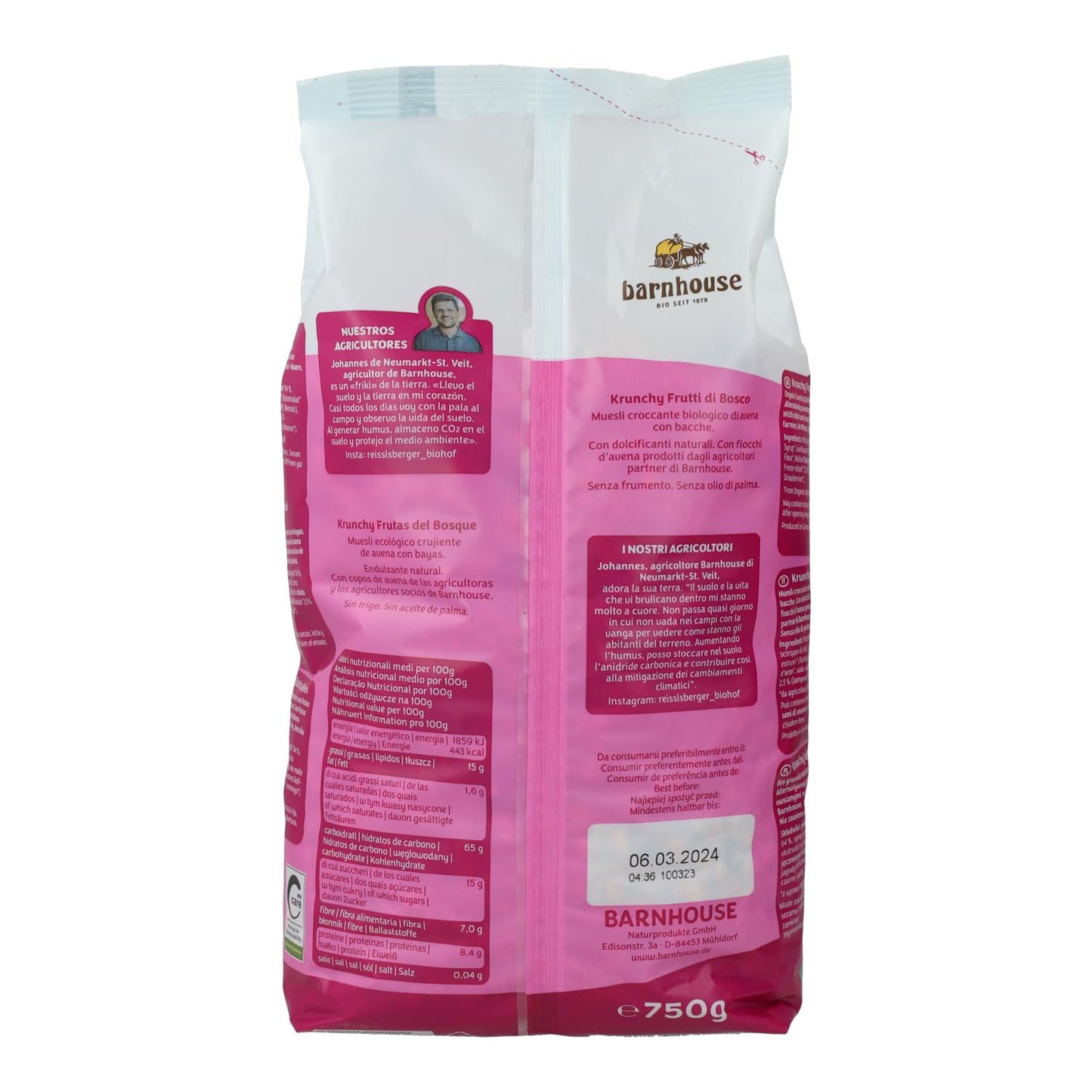 Musli Krunchy Sun o smaku leśnych owoców Barnhouse 750 g