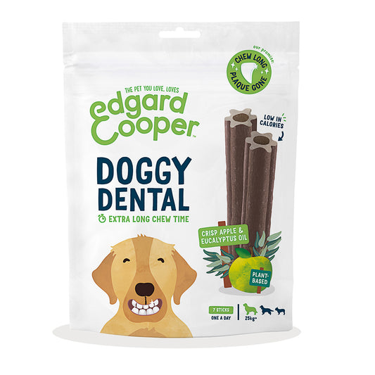 Doggy Dental per cani di grossa taglia Mela ed eucalipto Edgard Cooper 7 stick