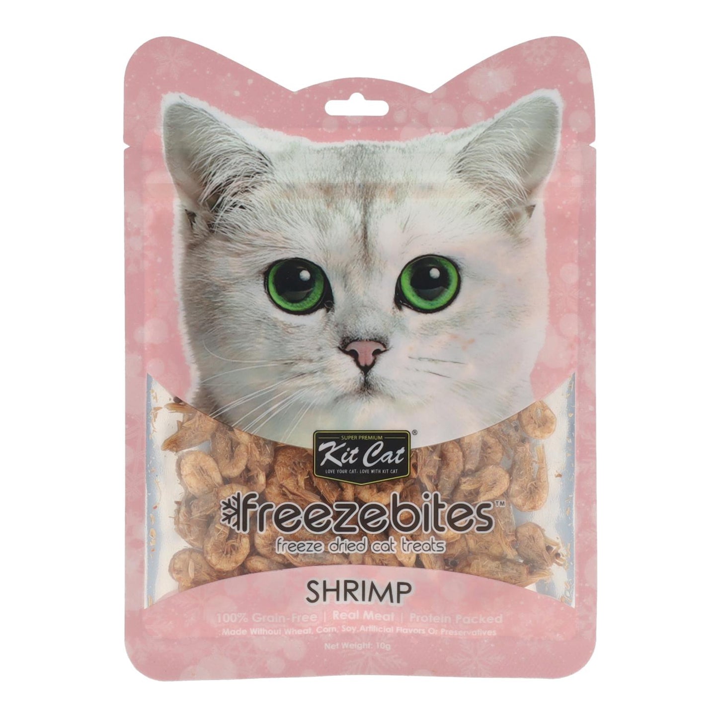 Zestaw Cat FreezeBites – krewetki 10 g Naturalna liofilizowana przekąska dla kotów