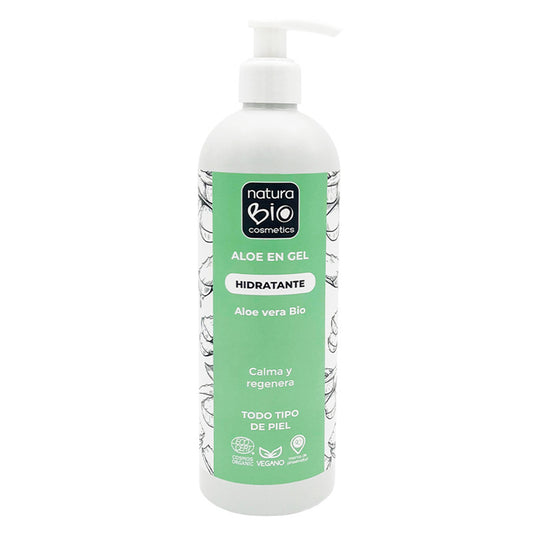 Organic Aloe Vera Moisturising Gel, Soothes and Hydrates the Skin, NaturaBio Cosmetics, 500 ml