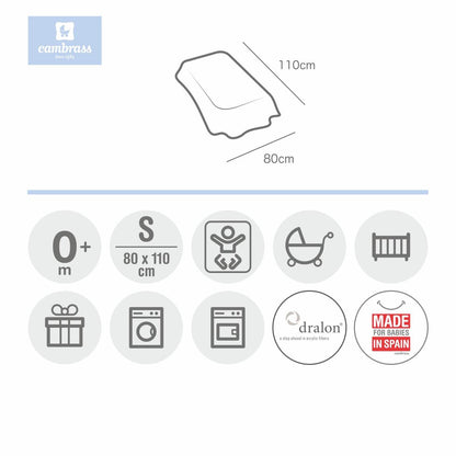 Filt för minispjälsäng 80x110 cm. Cambrass i olika färger Star Rosa