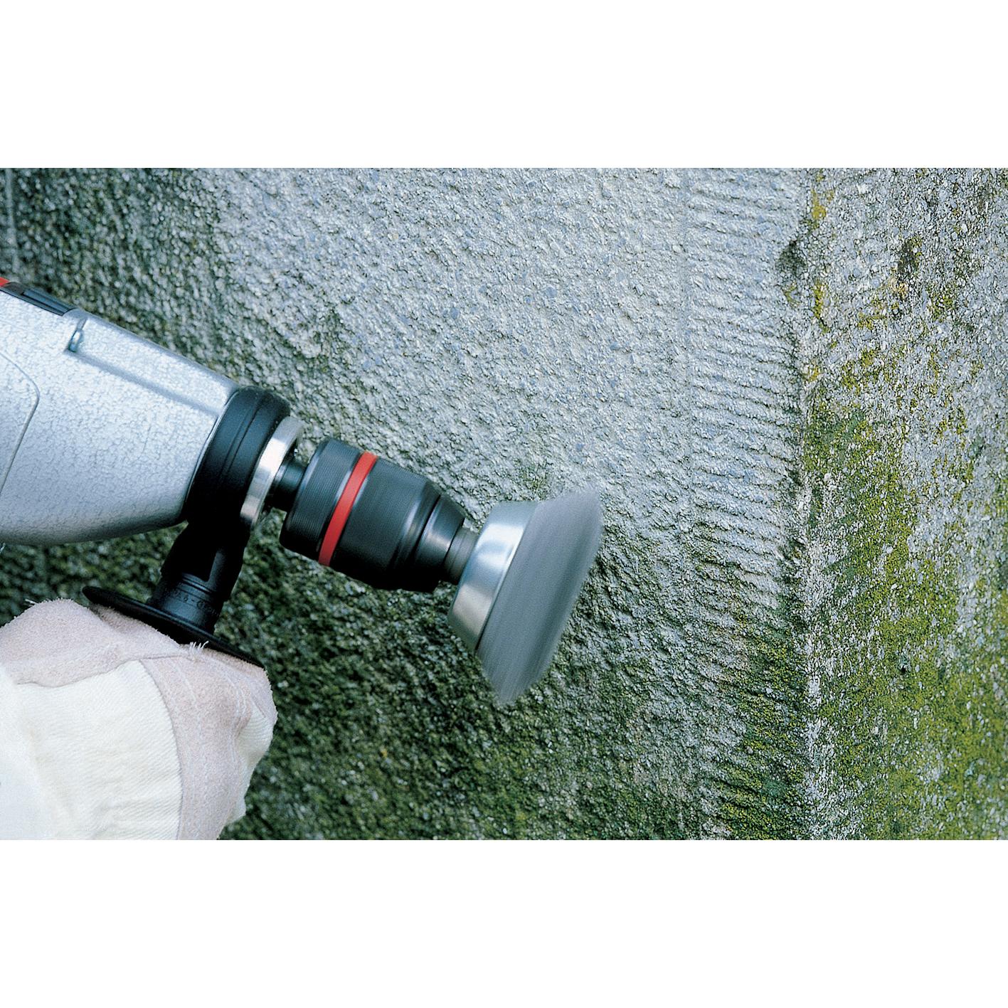 Spazzola metallica a tazza per trapano con gambo esagonale 1/4" (6,35 mm) Ø 75 mm