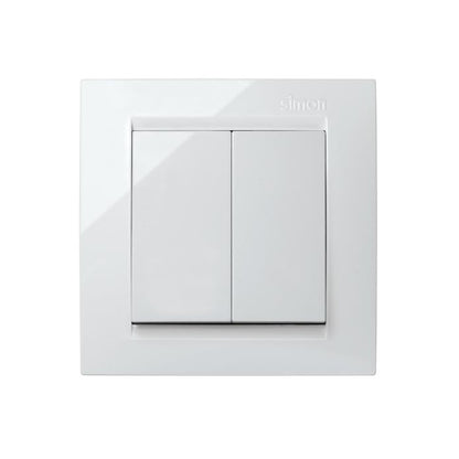 Simon 15 double switch, white