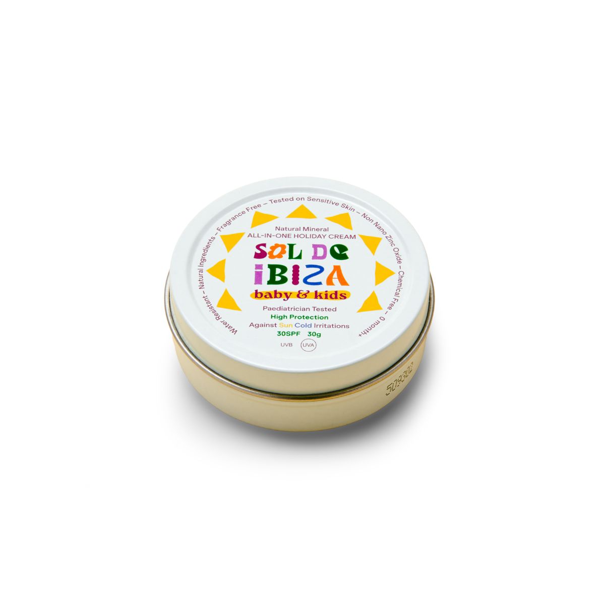 Petit pot de crème solaire tout-en-un pour bébés de 0 mois SPF30 Sol de Ibiza 30 ml