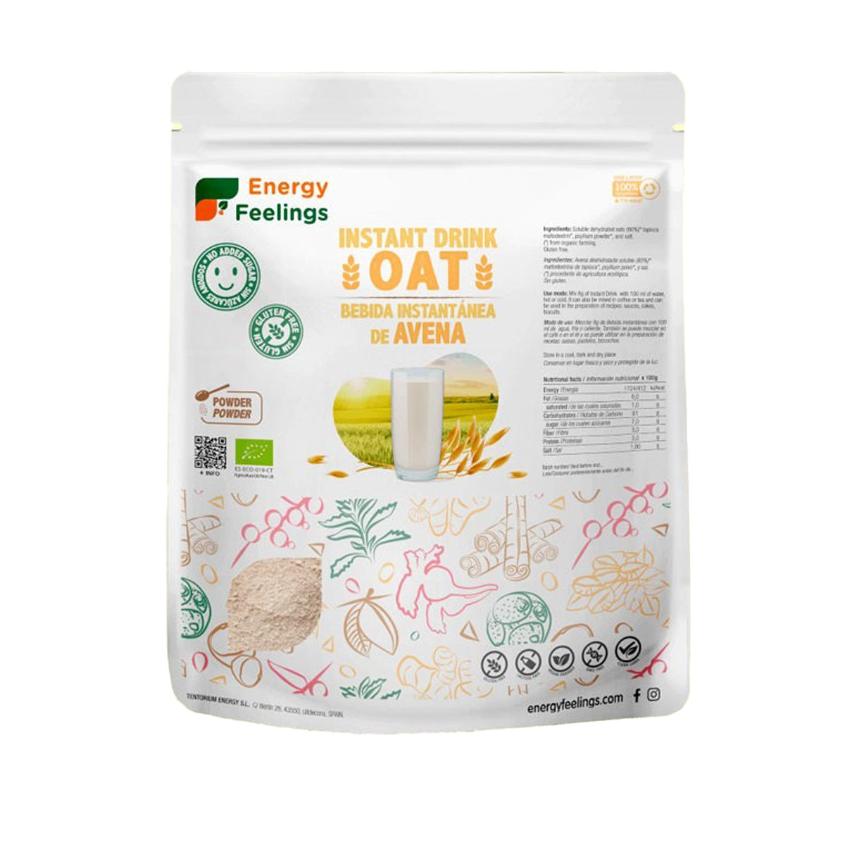 Bevanda istantanea all'avena ECO Energy Feelings 500 g