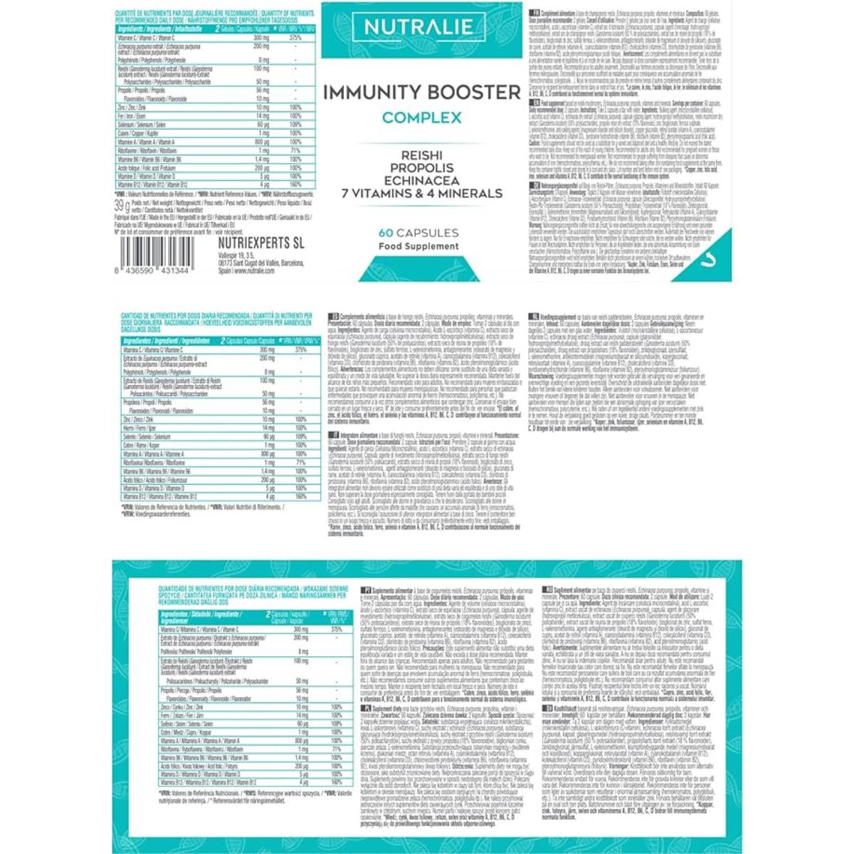 Nutralie Difese immunitarie con Reishi + Propoli + Echinacea 60 capsule