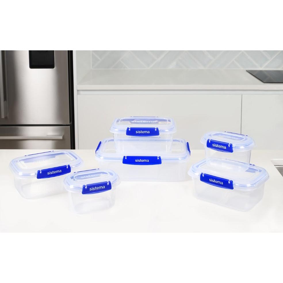 Förpackning med lufttäta behållare Sistema Klip It+ 6 st