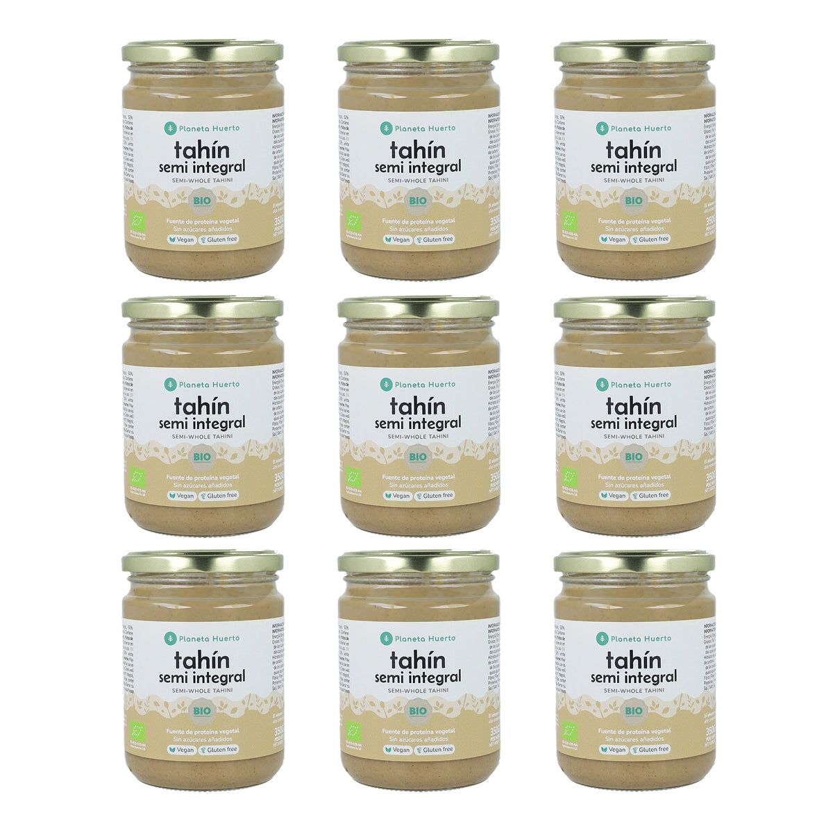 Pack 9x Tahín Semi Integral ECO Planeta Huerto 350g