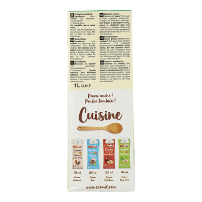Pack of 6 Organic EcoMil Almond Drink sweetened with Agave 1L
