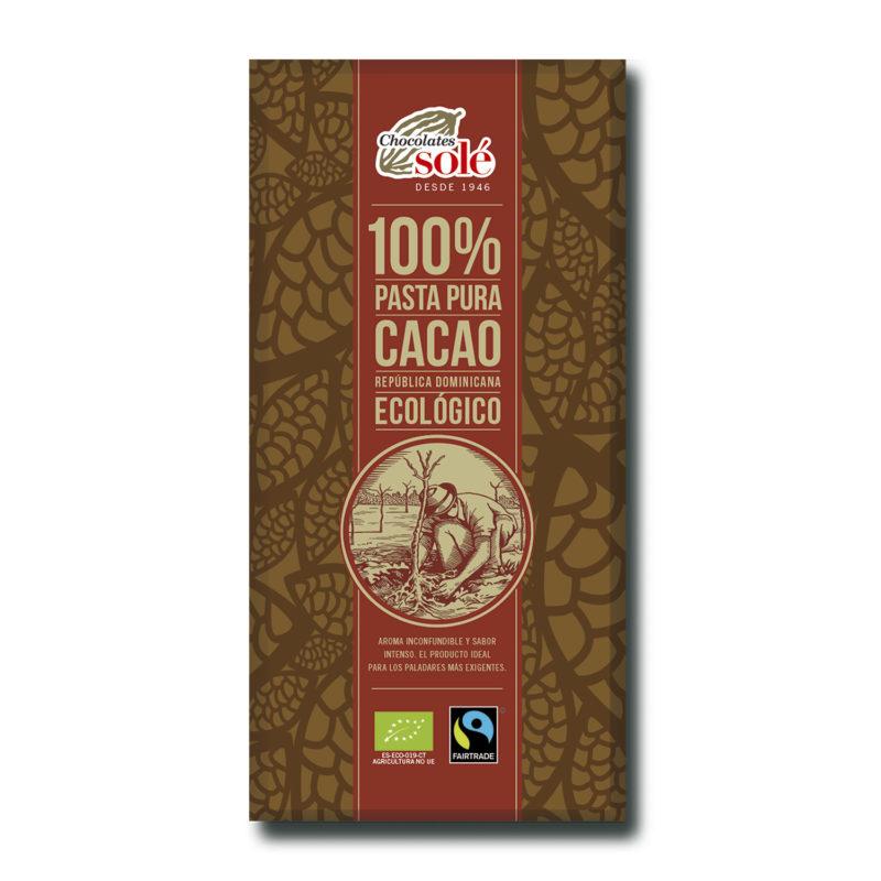 100 % ren kakaopasta i tablettform Bio Solé 90 g