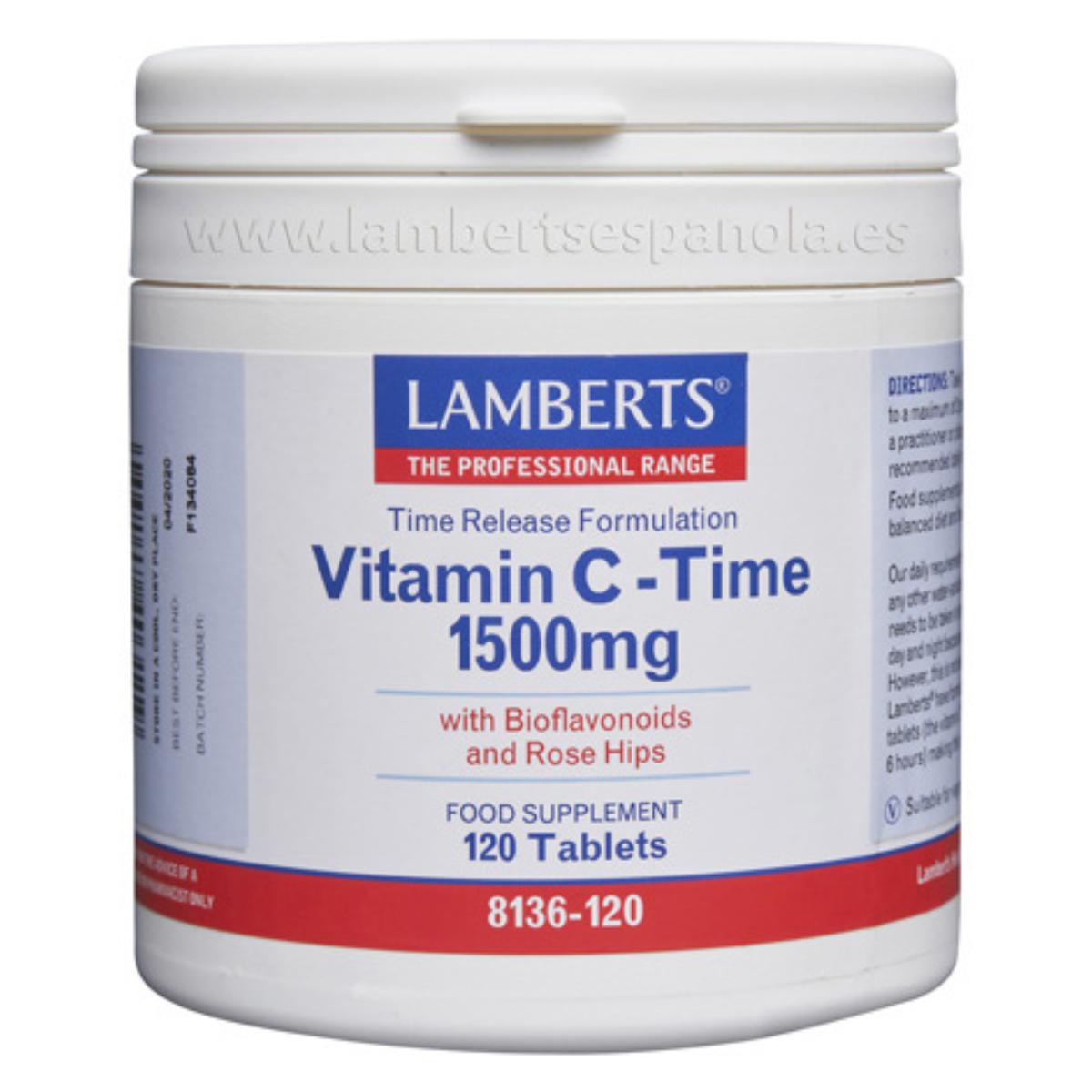 Witamina C o przedłużonym uwalnianiu 1500 mg Lamberts 120 tabletek