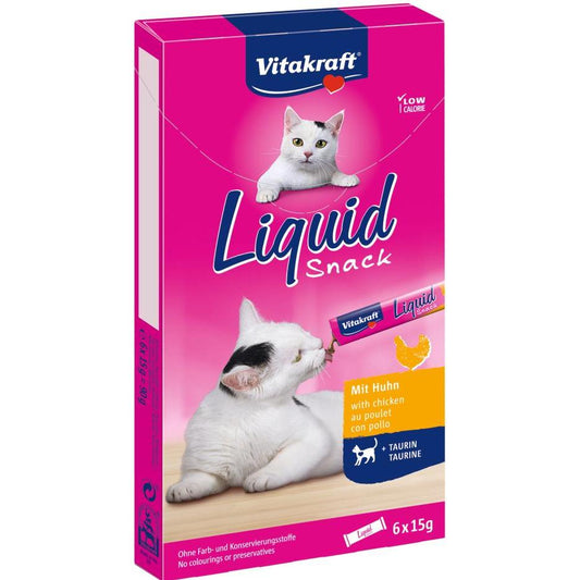 Vitakraft Cat Liquid Snack romige kip met taurine 6x15 g