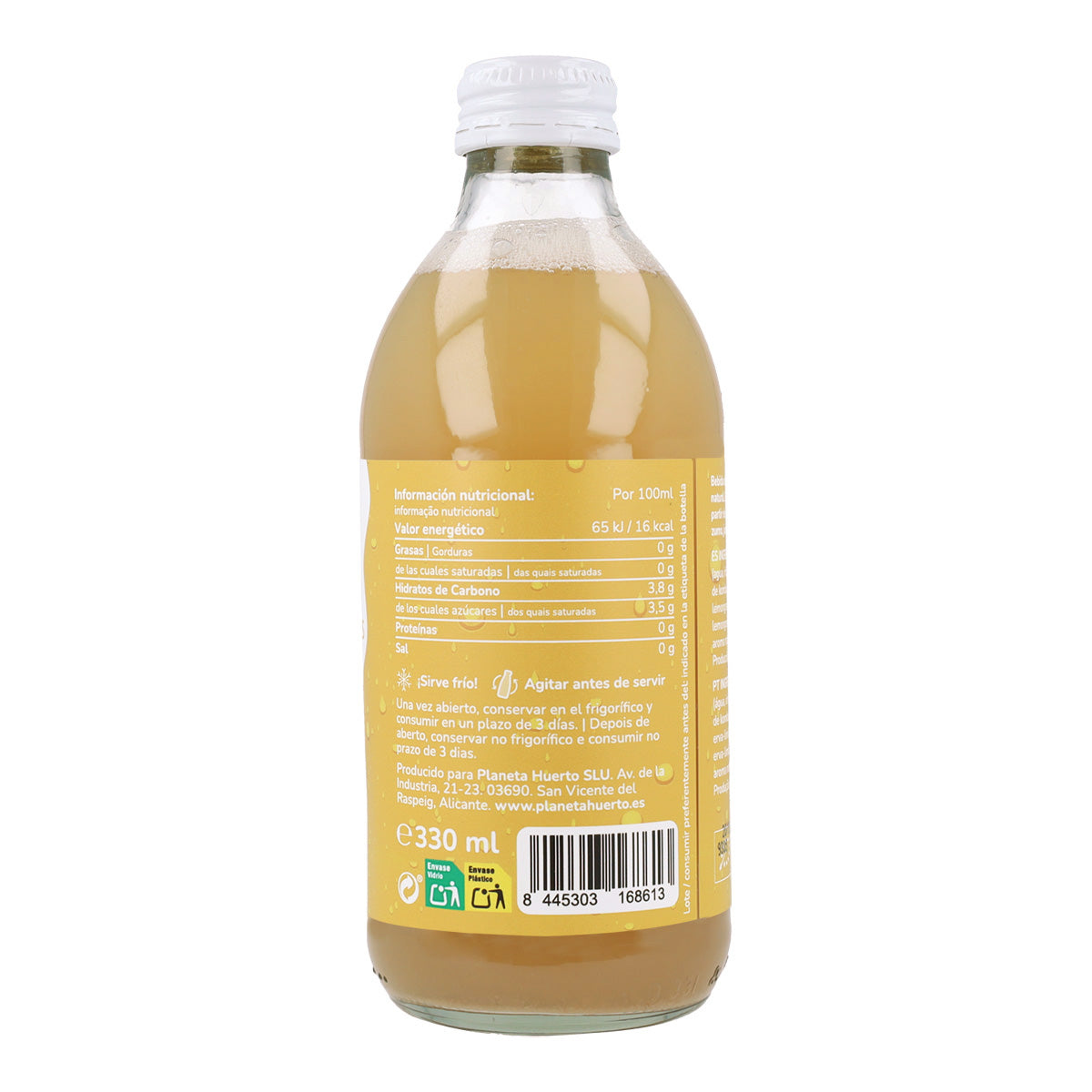 Pack 6x Kombucha ECO Ingwer und Zitronengras Planeta Huerto 330 ml