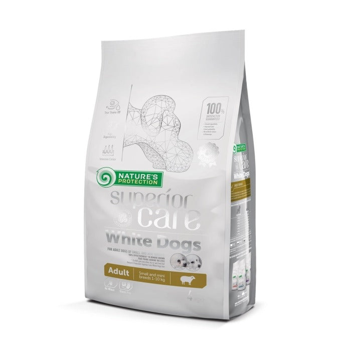 Nature's Protection White Dog Grain free foder för vuxna små hundar av lilla raser, 4 kg