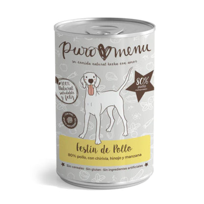 Nourriture humide Barf pour chiens Festín de poulet BIO, Puromenu, 400 g