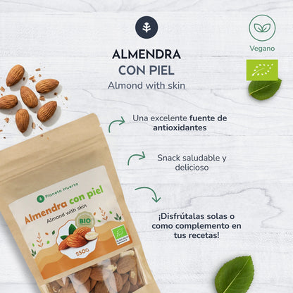 Naturalne migdały ze skórką ECO Planeta Huerto 250 g