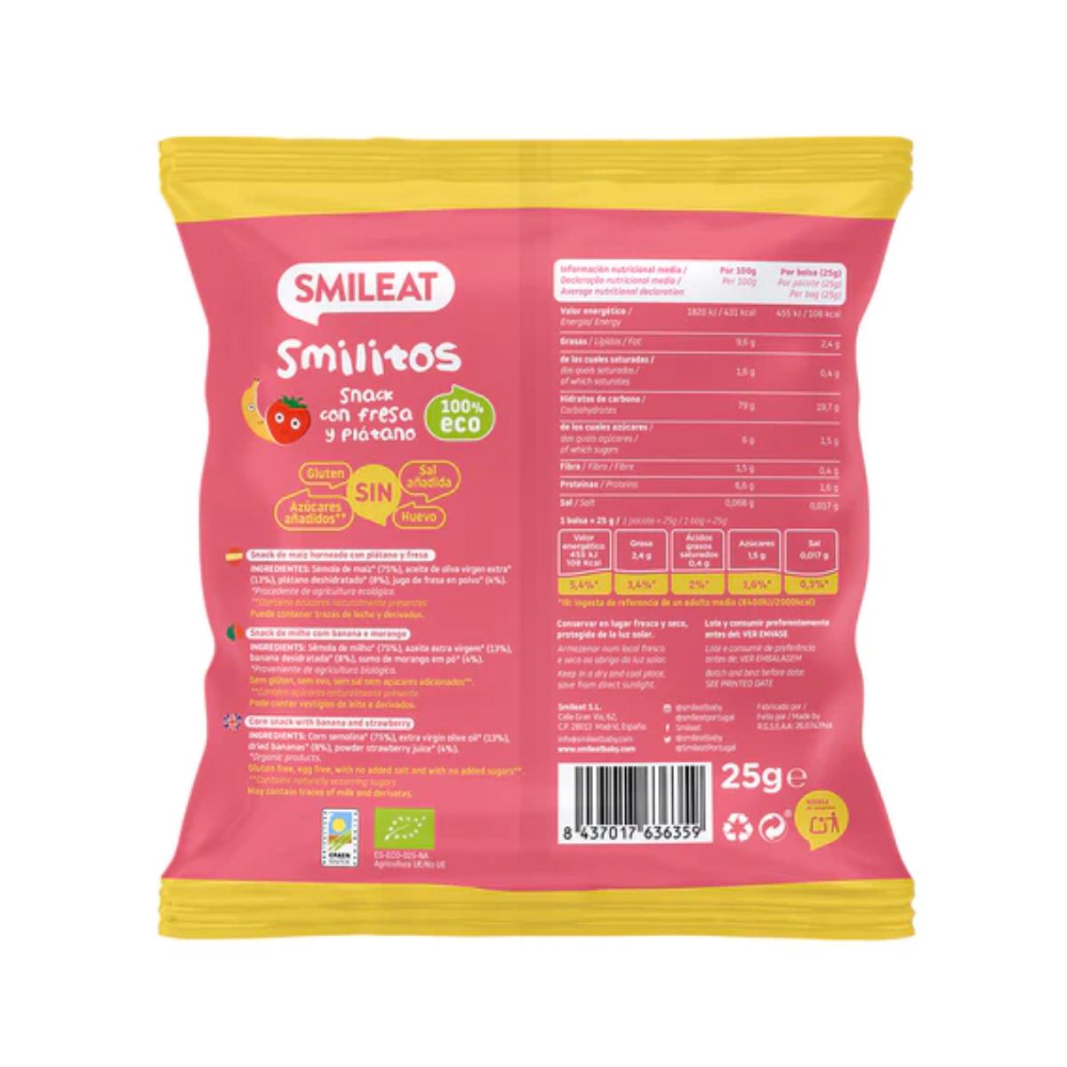 Pack of 12 Smilitos Gusanitos ECO Smileat 25 g