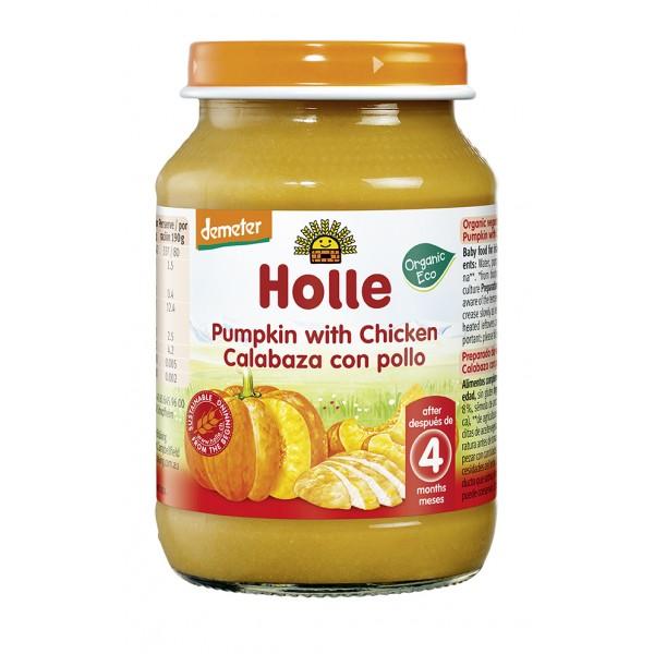 ECO-potje met pompoen en kip  +5 maanden Holle 190 g