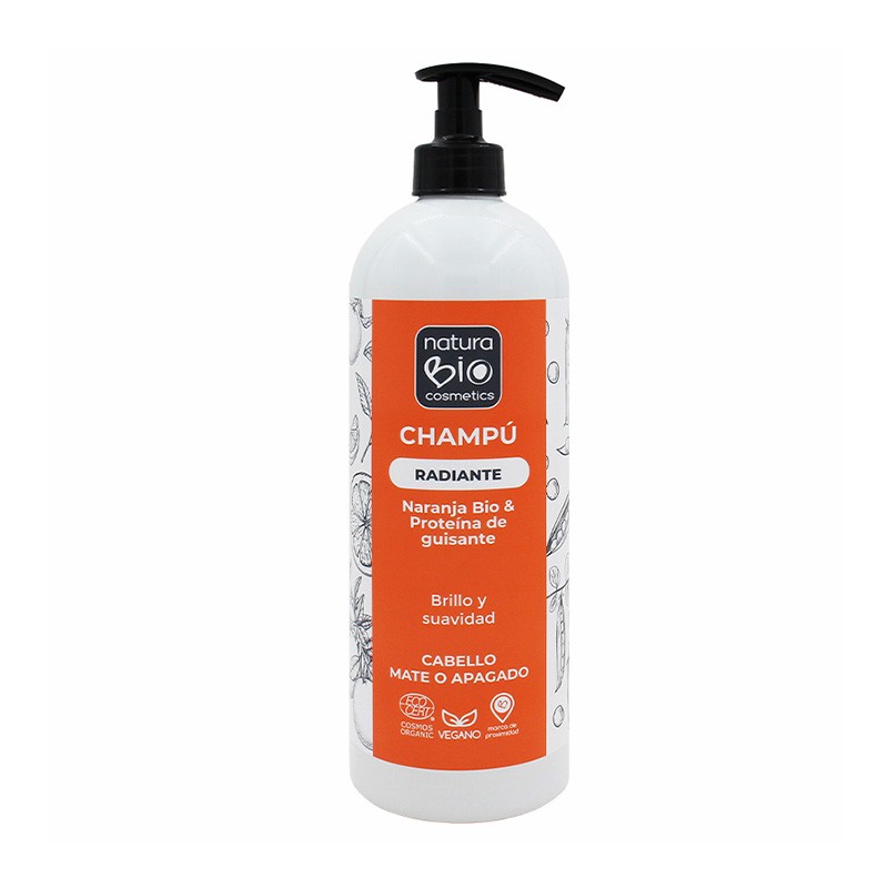 Radiant Natural Shampoo with Organic Orange & Pea Protein, NaturaBIO Cosmetics, 740 ml