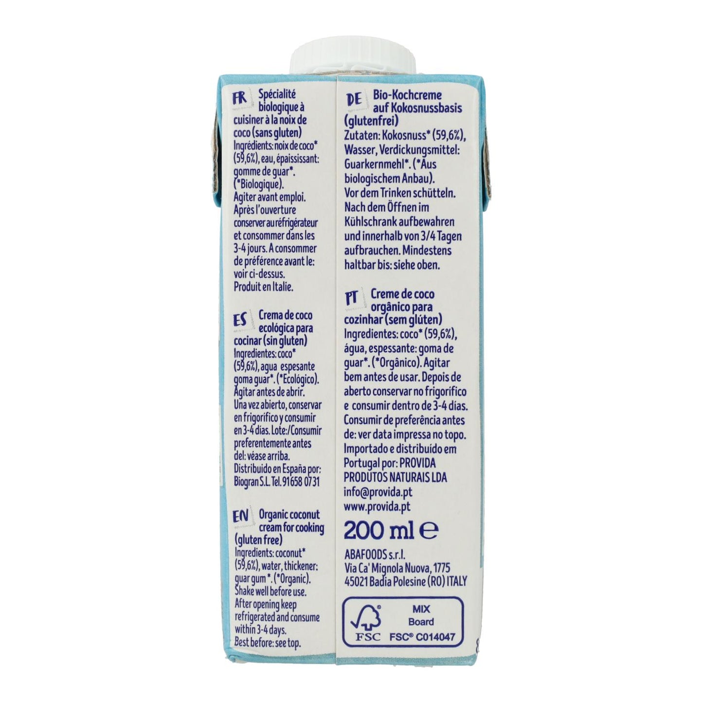 Roślinny krem kokosowy do gotowania Isola Bio, 200 ml