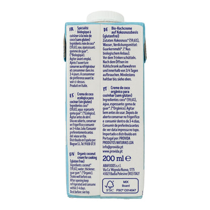 Roślinny krem kokosowy do gotowania Isola Bio, 200 ml