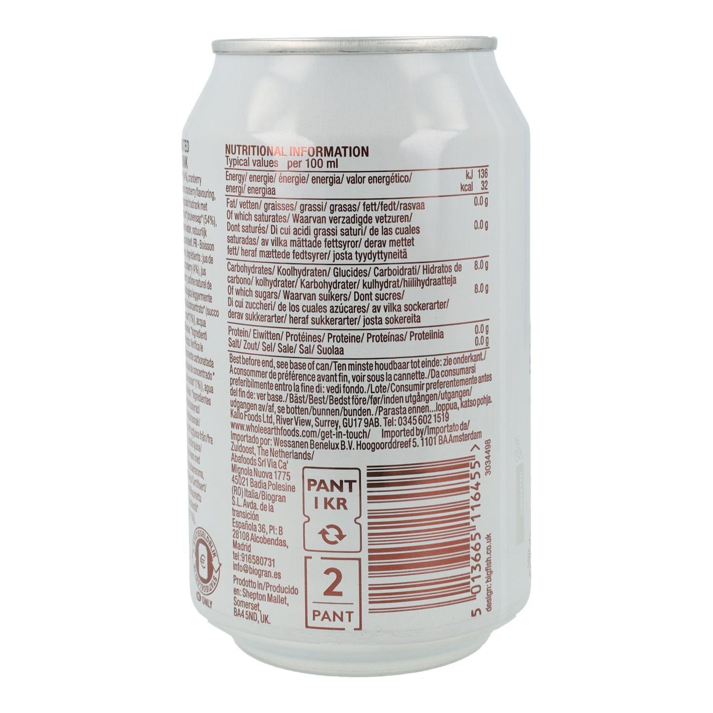 Whole Earth organic blueberry soft drink 330 ml