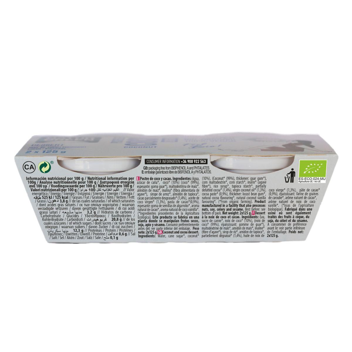 Kokos-Kakao-Dessert Naturgreen, 2 x 125 g