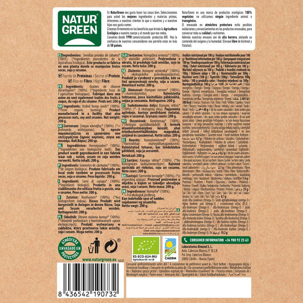 Naturgreen hulled hemp seeds 400 g