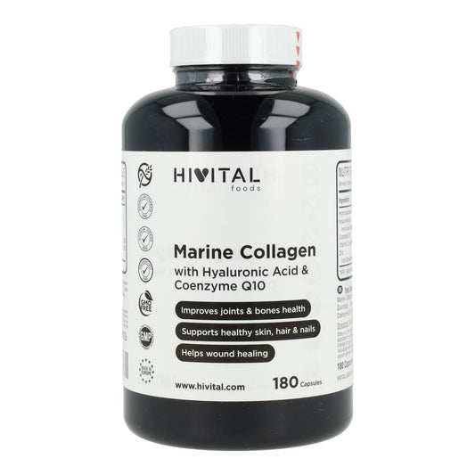 Collagene marino con acido ialuronico, coenzima Q10, vitamina C e zinco Hivital 180 capsule