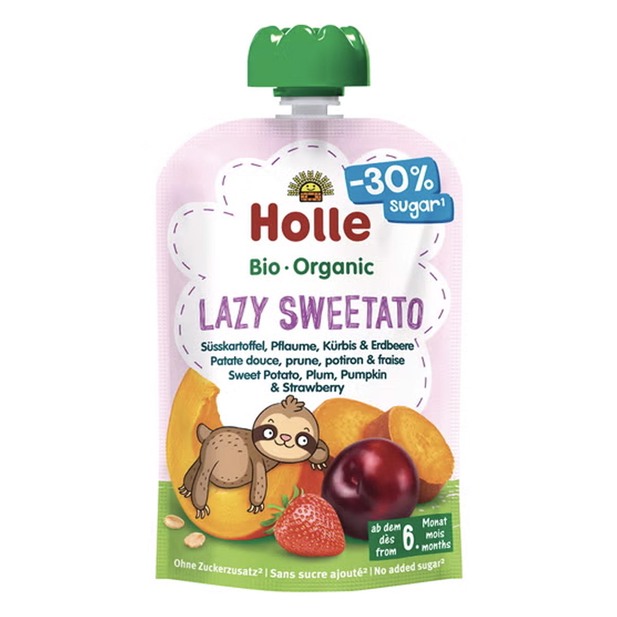 Smoothie BIO z batata, śliwki, dyni i truskawki (od 6. miesiąca) LAZY SWEETATO Holle 100 g