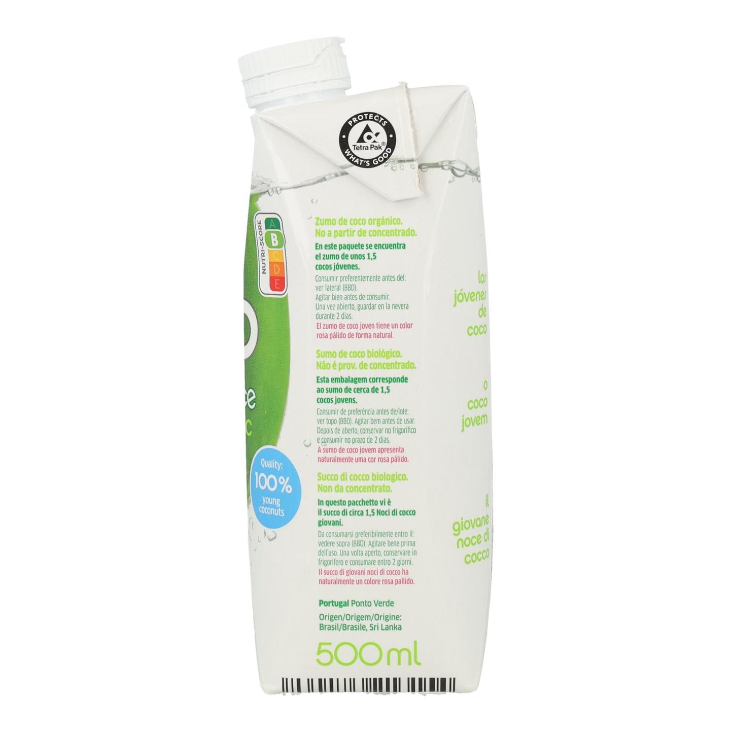 Getränk Natürliches Kokoswasser Dr. Martins 500 ml