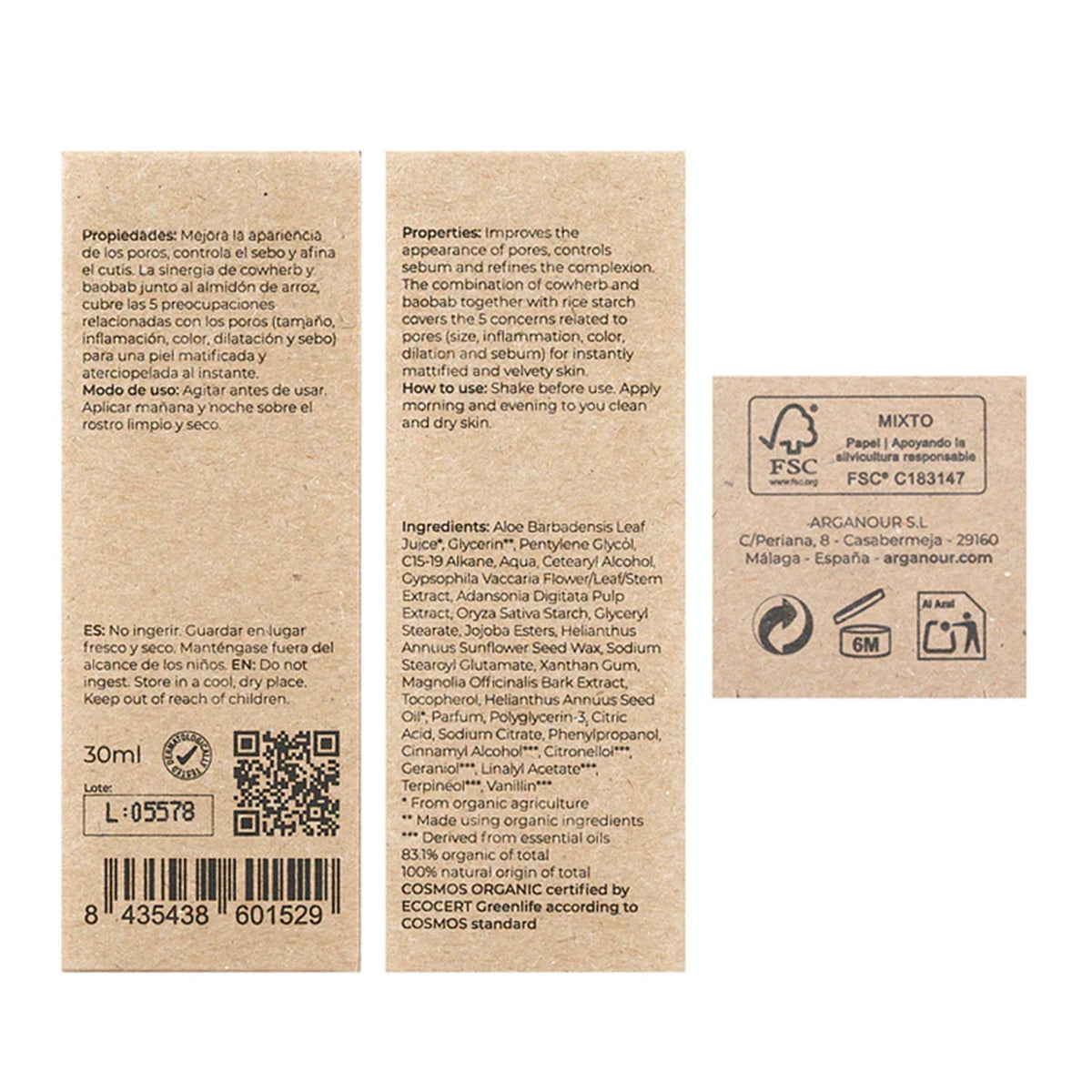 Velvet-Sérum minimiseur de pores Arganour 30 ml