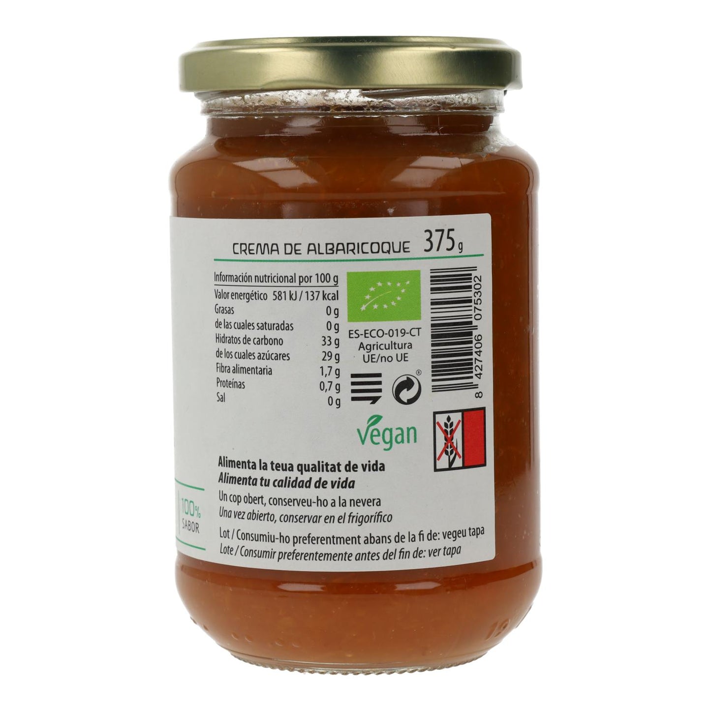 Eco/Demeter Cal Valls abrikozenjam 375 g