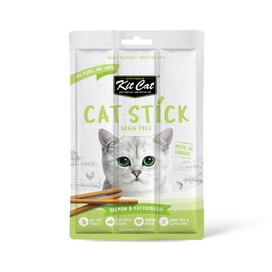 Zestaw Cat Cat Stick – łosoś i katsuobushi 15 g Półwilgotna przekąska dla kotów