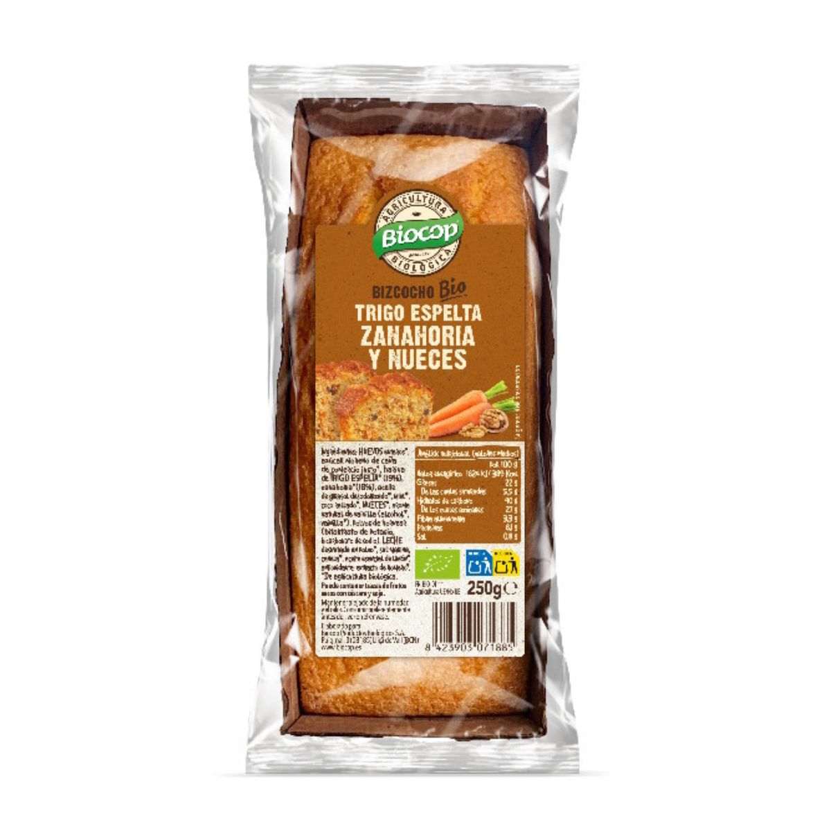 Speltkaka med morot och nötter Biocop 250 g