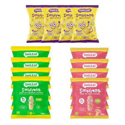 Pack of 12 Smilitos Gusanitos ECO Smileat 25 g