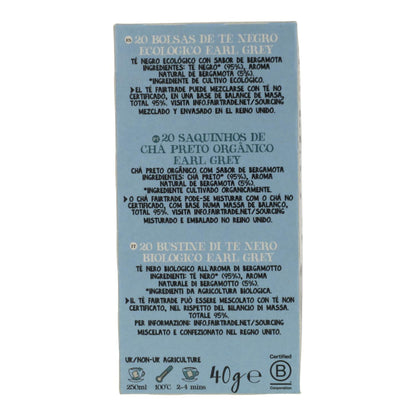 Thé noir bio Earl Grey Cupper, 20 sachets