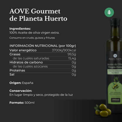 Pack of 3 Planeta Huerto unfiltered early harvest green extra virgin olive oil, 500 ml