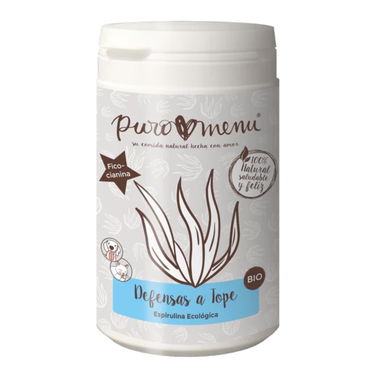 Defensas a Tope Spirulina BIO Kosttillskott för hundar och katter Puromenu 100 g