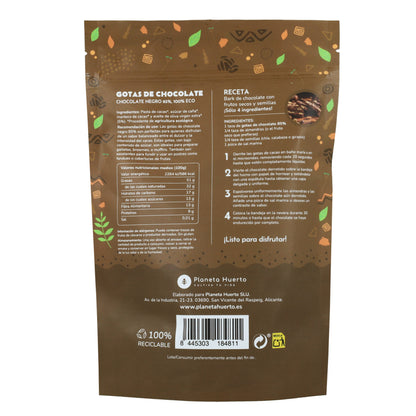 Chokladdroppar 85% kakao ECO Planeta Huerto 200 g