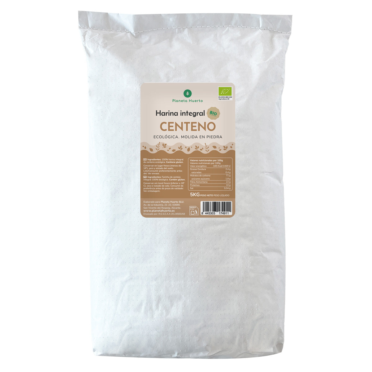 Farina di segale integrale Eco Planeta Huerto 5 Kg