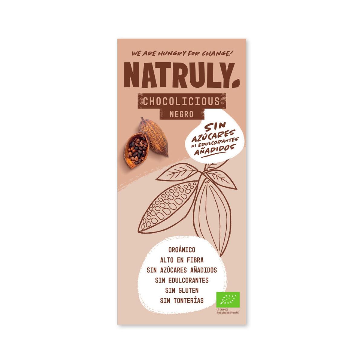 Chocolicious BIO pure chocoladetablet Natruly 85 g