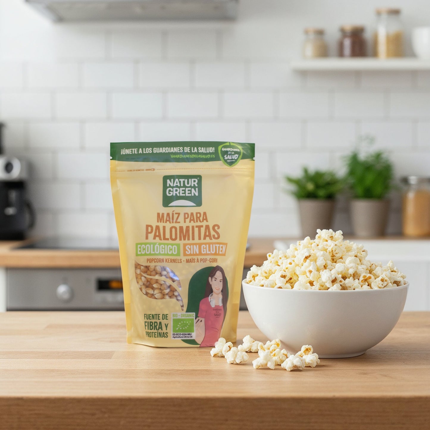 Popcorn av ekologisk majs NaturGreen 400 g