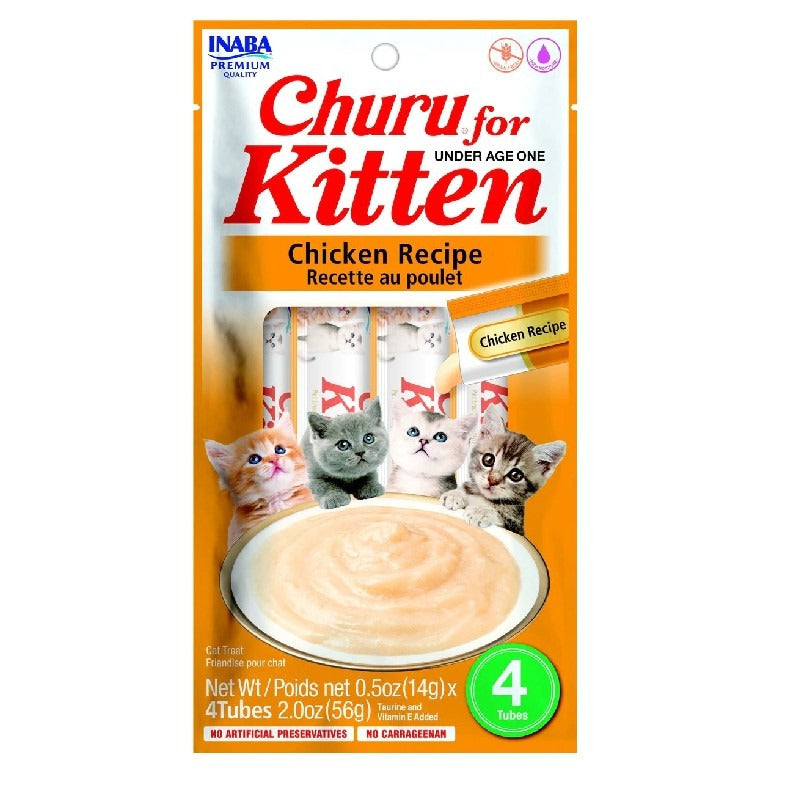 Churu Kitten recette au poulet Snack crémeux pour chats 4 x 14 g