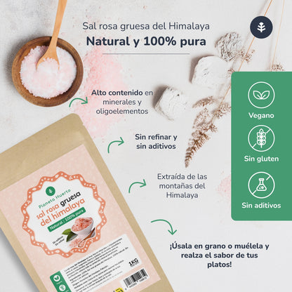 Różowa himalajska sól gruboziarnista Planeta Huerto 1 kg