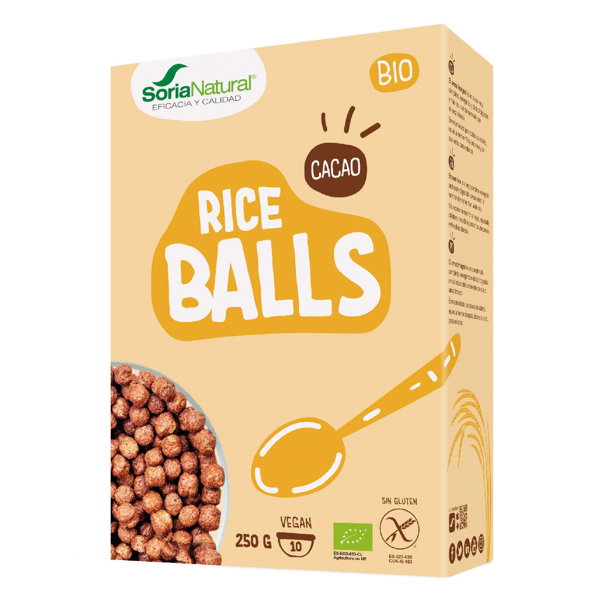 Soria Natural brown rice balls with chocolate 250 g