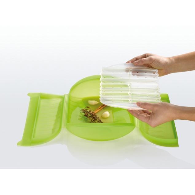 Steam case with tray for 3-4 people Lékué