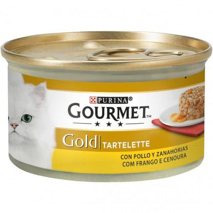 24-pack GOURMET GOLD kyckling- och morotstarta, våtfoder, 85 g