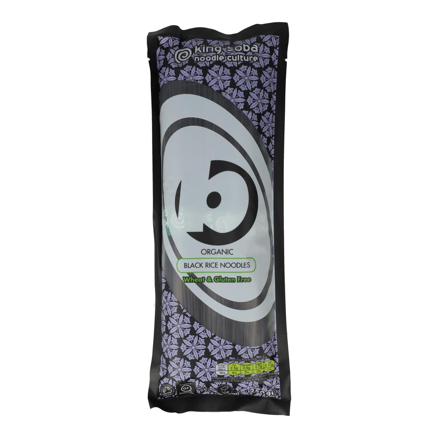 Glutenfria svarta risnudlar Bio King Soba 250 g